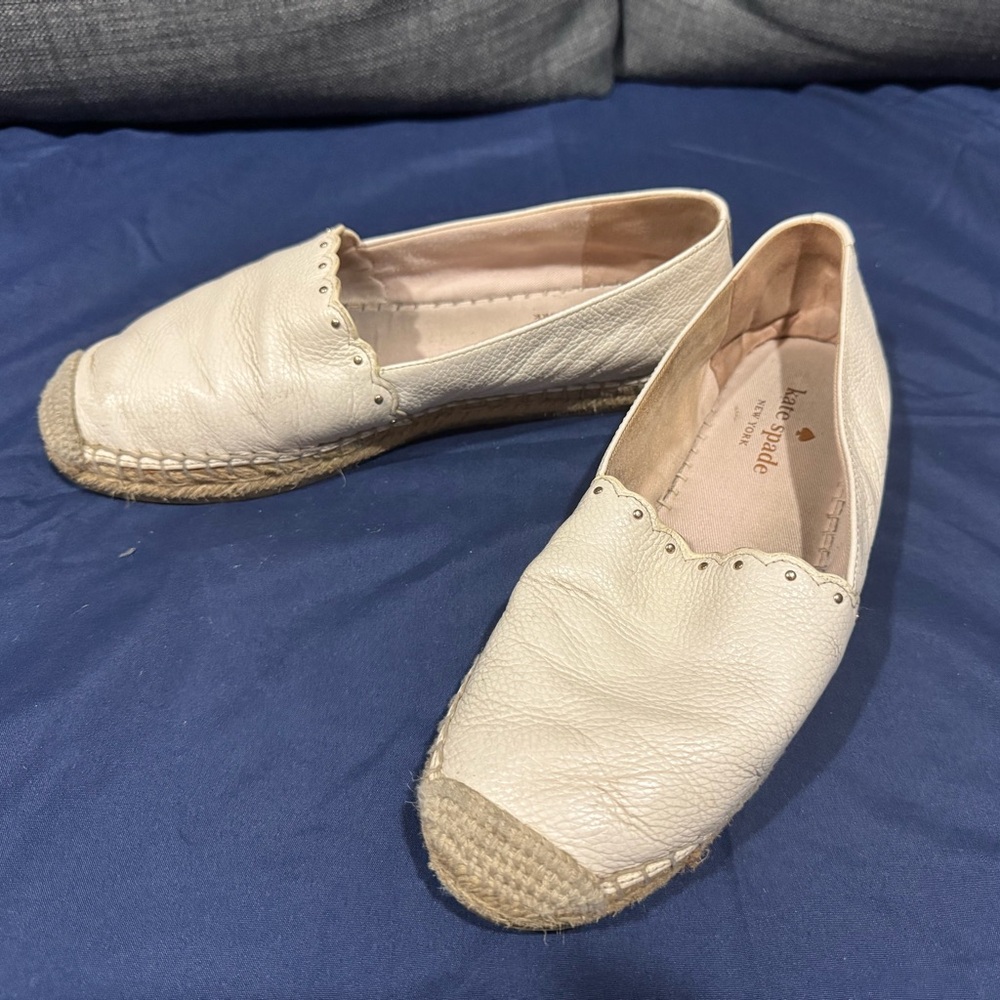 ❤️ Kate Spade New York Gardenia Espadrilles Leather Shoes Women's Sz 7  ❤️